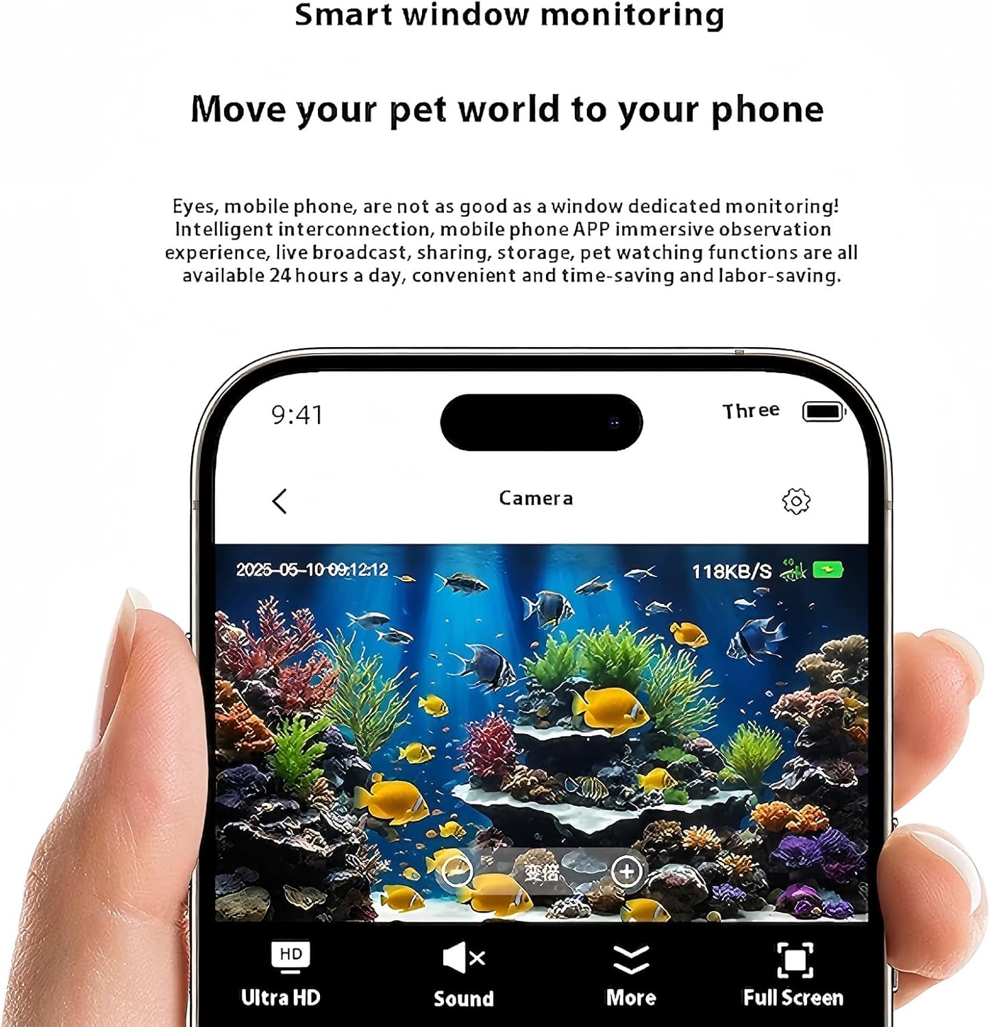 Cámara para Acuario, Cámara WiFi para Terrarios de Mascotas HD 2K,...