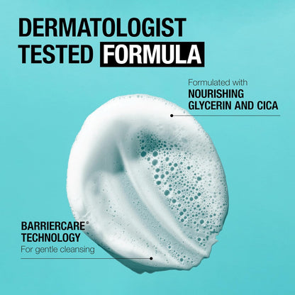 Neutrogena Crema ultra suave a espuma para piel sensible, limpiador facial suave sin fragancia, cuidado de la piel hipoalergénico, removedor de maquillaje no comedogénico, 8.5 onzas