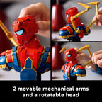 LEGO Marvel Iron Spider-Man Bust coleccionable \u2013 Kit de constr...