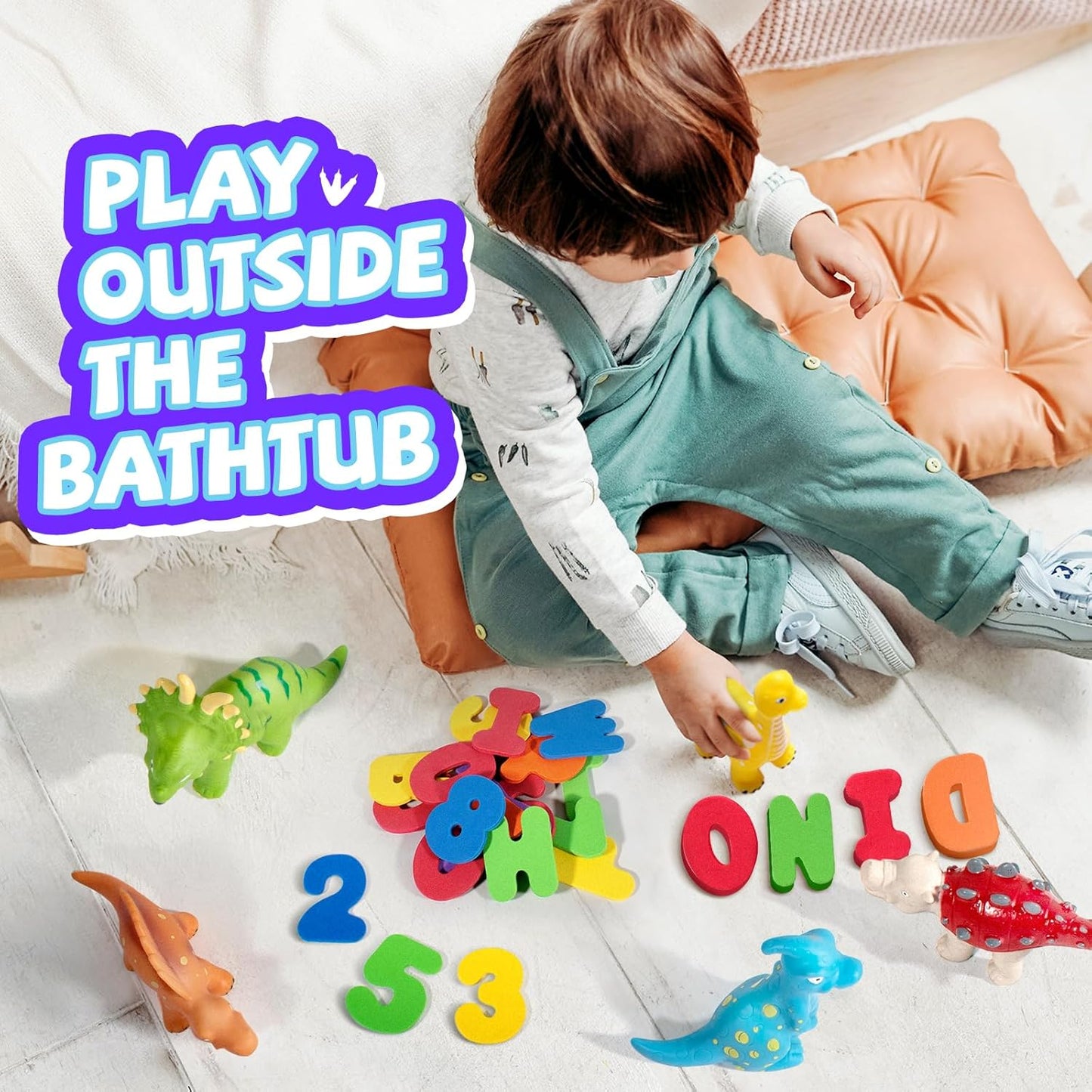 Hely Cancy - Juguetes de dinosaurio para el baño sin molde