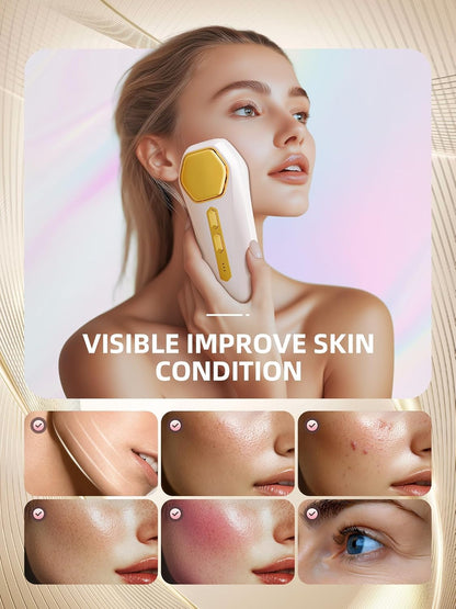 INTEO Masajeador facial multifuncional, dispositivo de brillo de vi...