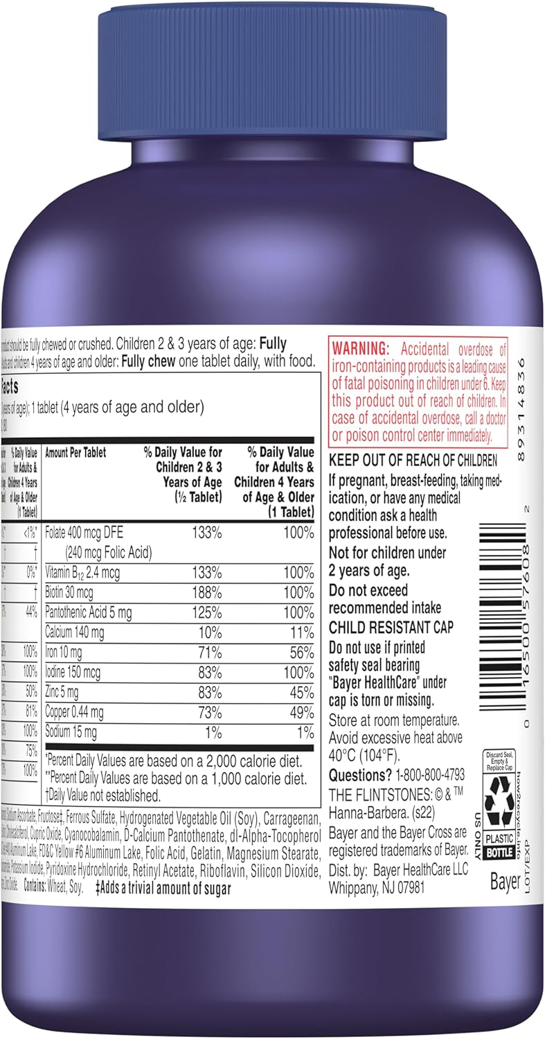 Flintstones Vitamins Vitaminas masticables para niños, multivitamín...