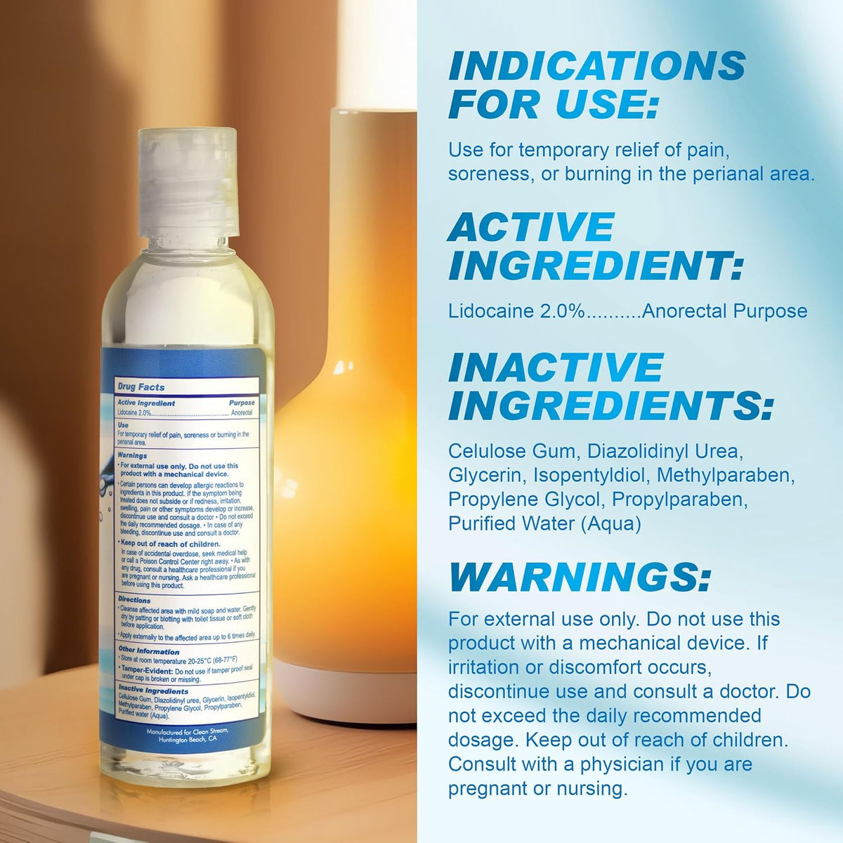 Cleanstream Relax Lubricante a Base de Agua | Lubricante sin perfum...