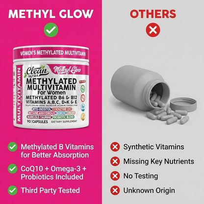 Multivitamino Metilado para Mujeres Vitaminas B6 Metil B12 A B C D...