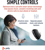 Poly Voyager Legend - Auriculares inalámbricos (Plantronics) – Bluetooth de un solo oído con micrófono de cancelación de ruido – Controles de voz – Botones de silencio y volumen – Diseño ergonómico