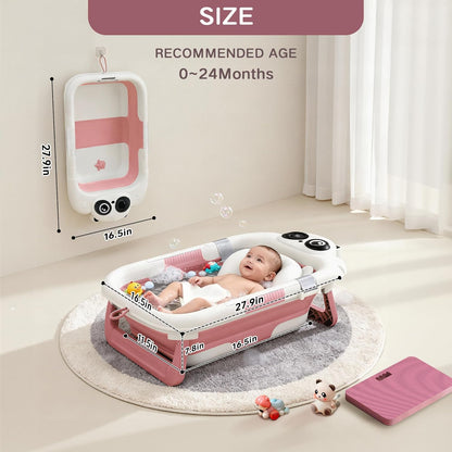 Bañera plegable para recién nacidos a niños pequeños (0-24 meses),...
