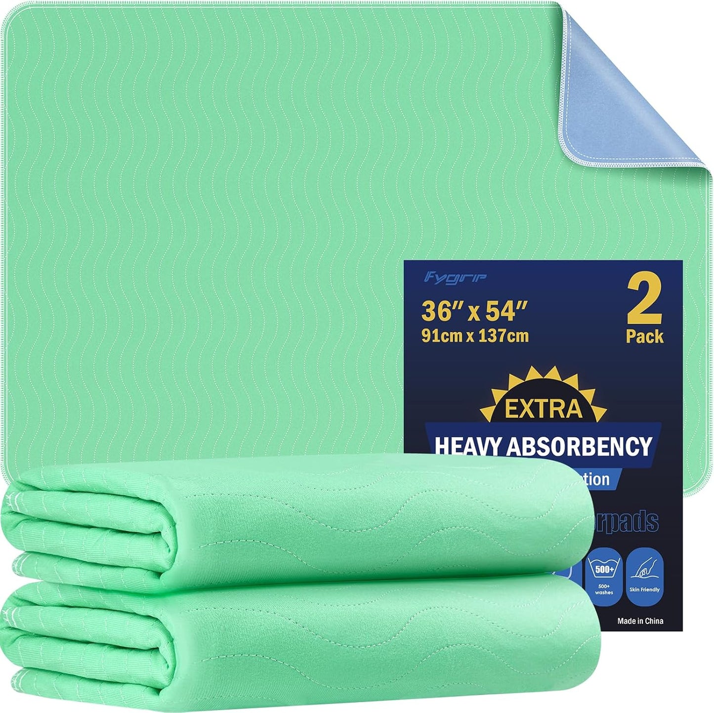 Paquete de 2 almohadillas lavables de absorción extra fuerte de 36&...