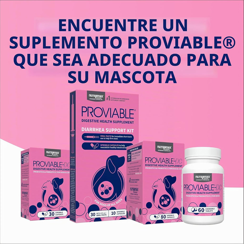 Nutramax Probióticos proviables para perros y gatos pequeños, kit d...