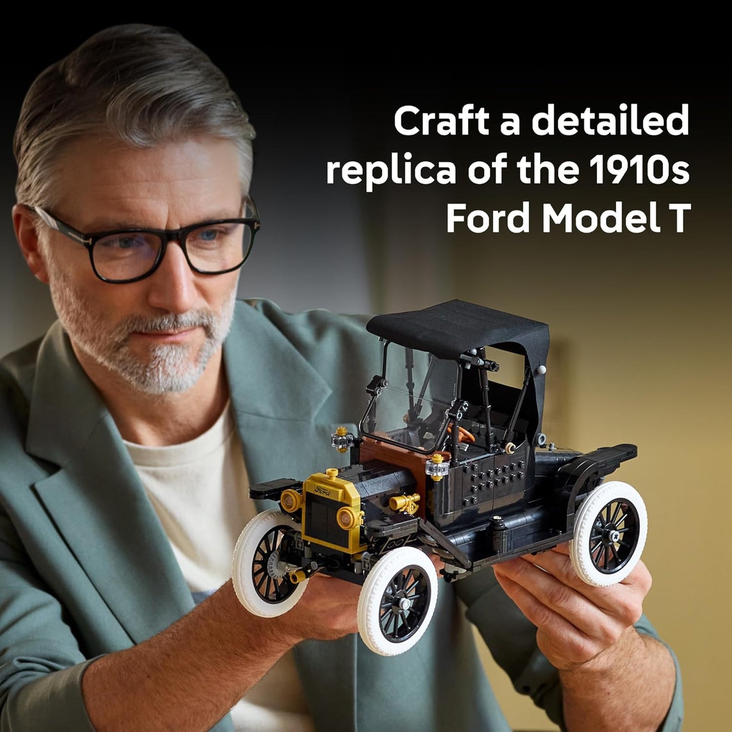 LEGO Icons Ford Model T Building Set for Adults - Collectible Kit with Detailed Features for Bedroom, Home Office, or Shelf Decor, Gift for Men, Women, & Car Fans Ages 18+ - 11376