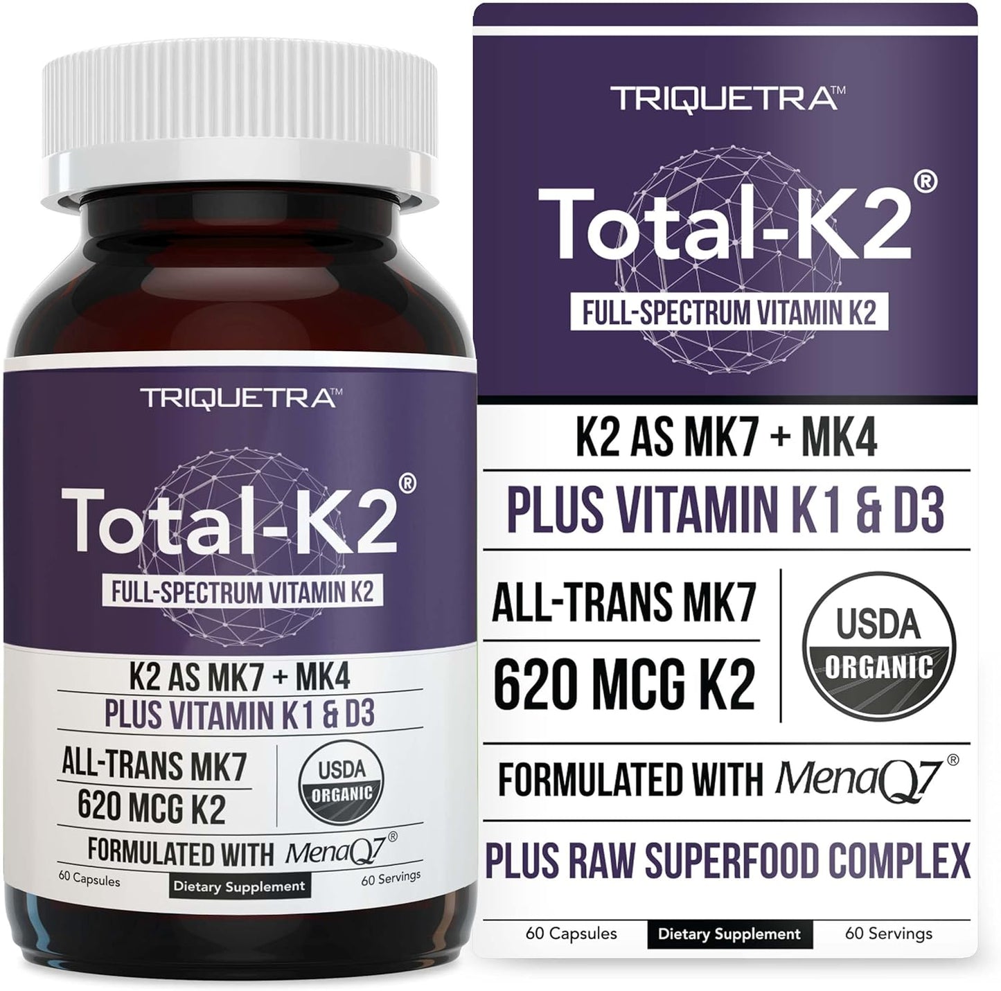 Total K2® | Vitamina K2 como MK7 y MK4 | Más K1 y Cofactor de Vitam...