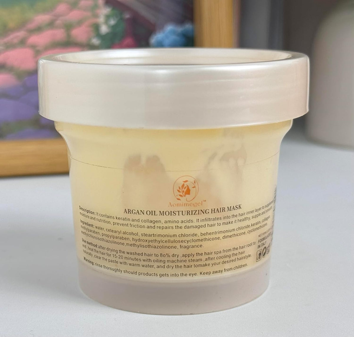 Aomimegel Máscara de cabello de colágeno, máscara de cabello con ac...