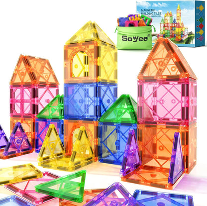 Soyee Bloques de construcción magnéticos para niños de 3 a 12 años, juguetes educativos STEM para niñas y niños, juguetes sensoriales para niños con autismo, imprescindibles en el aula