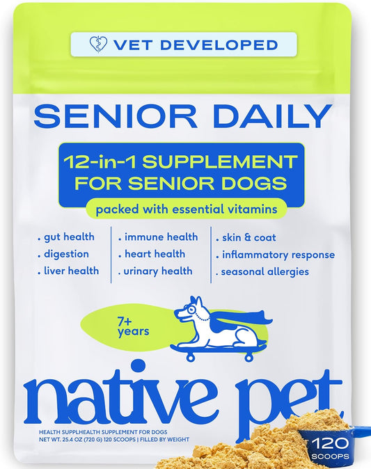 Native Pet Vitaminas y suplementos diarios para perros mayores \u20...