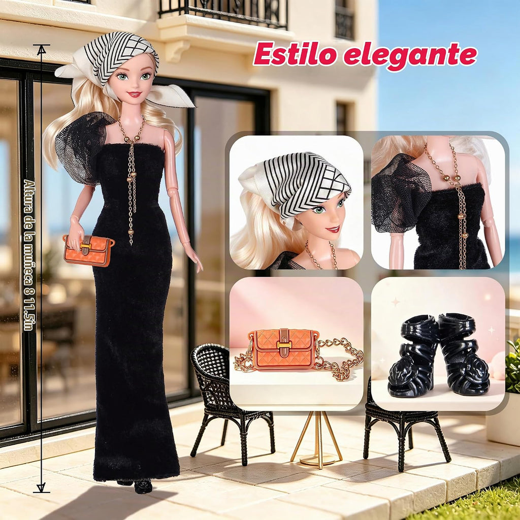iBayda Paquete de 4 muñecas de juguete americano de moda de 11.5 pu...