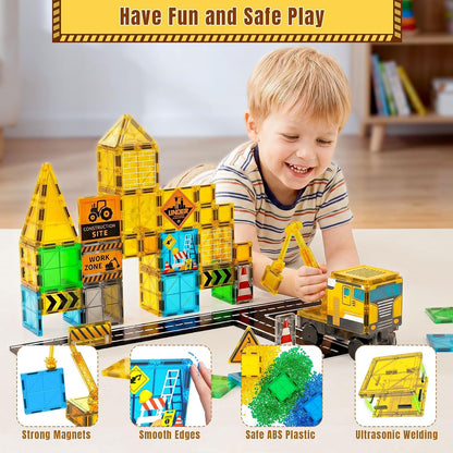 SKTMYY Azulejos magnéticos para niños, juguetes de construcción con...