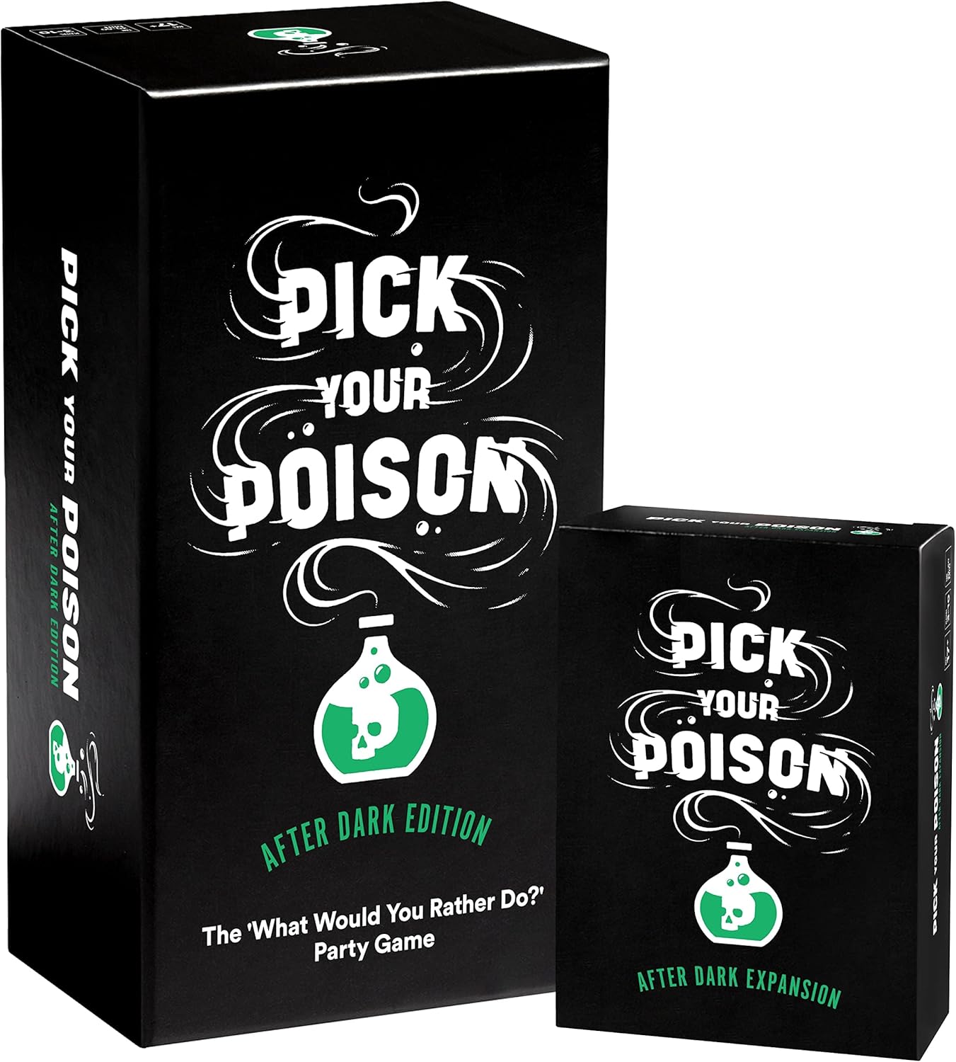 Pick Your Poison Después de la Oscuridad + Set de Expansión Juego de Fiesta - El “¿Qué Preferirías Hacer?” Juego de Cartas para Adultos para Fiestas de Blanco Elefante, Regalos de Relleno + Noche de