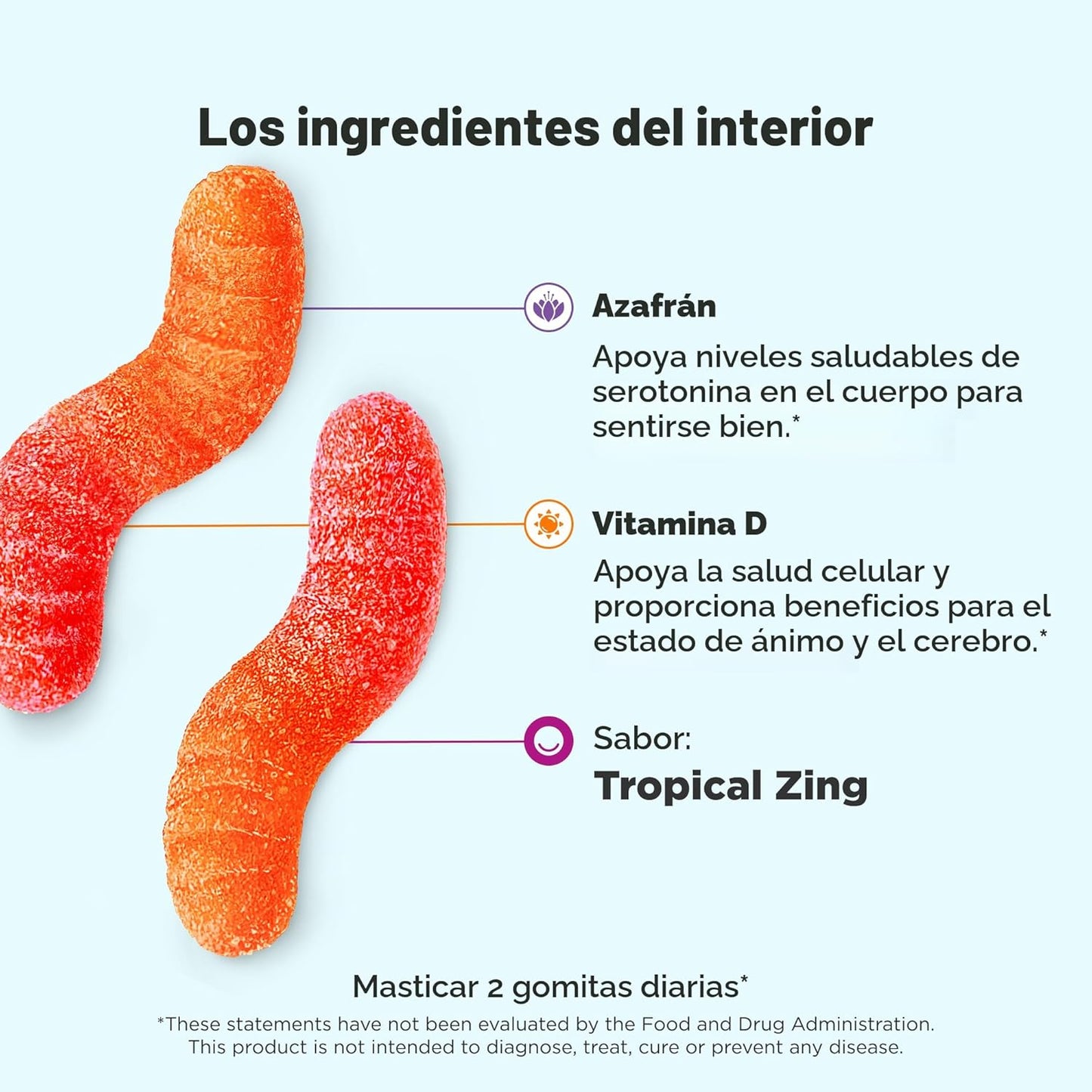 OLLY Hello Happy Gummy Worms, apoyo para el equilibrio del estado d...