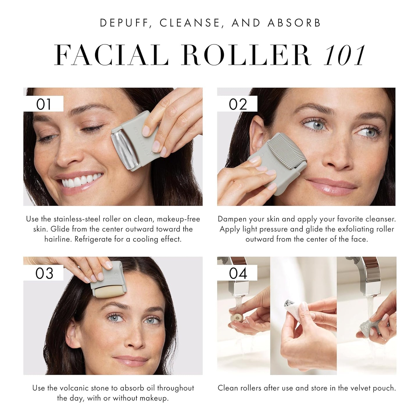 Tweezerman Juego de rodillos faciales 3 en 1