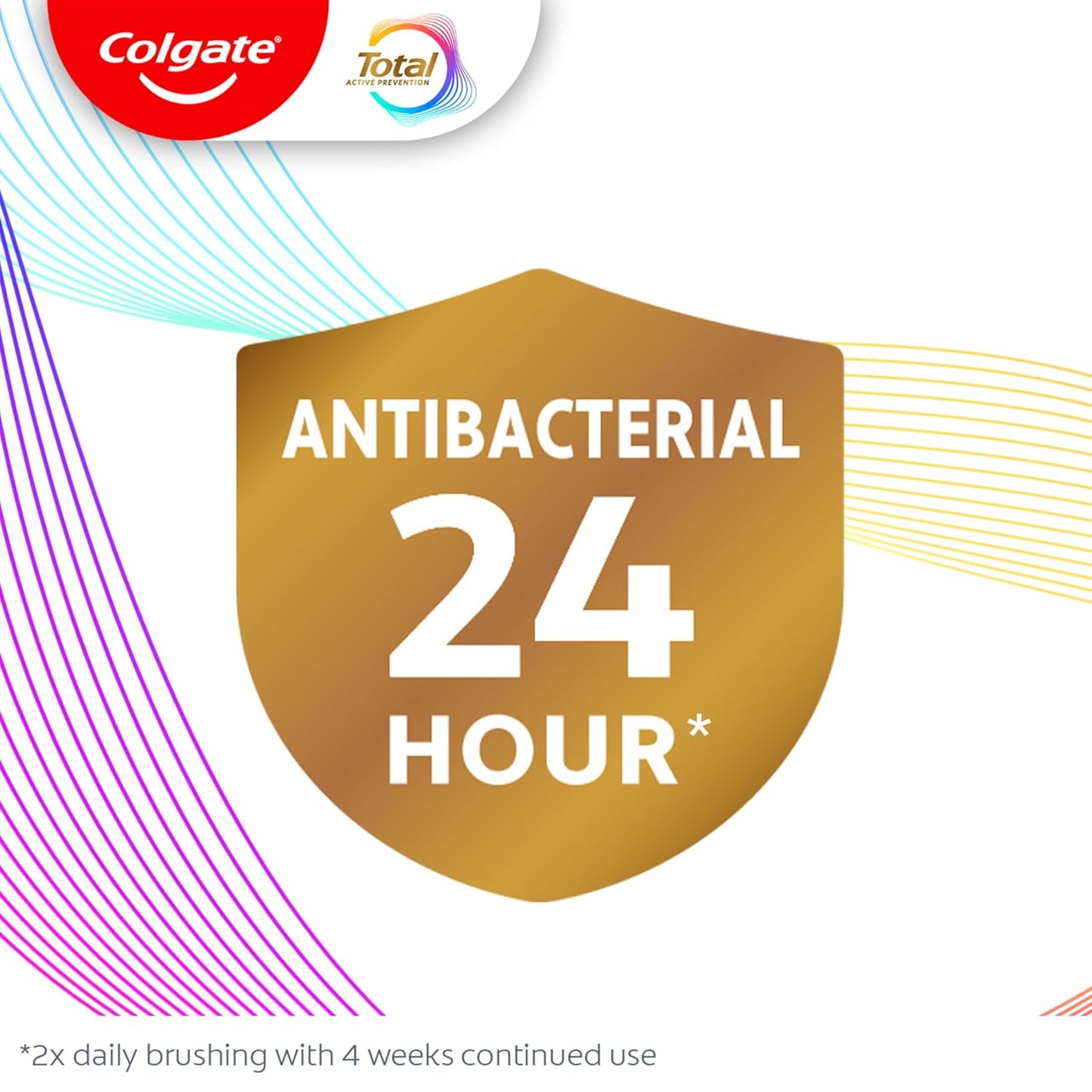 Colgate Total Active Prevention - Pasta de dientes en gel blanqueador con flúor, a granel con fórmula clínicamente probada que combate las bacterias de la placa, menta, paquete de 4, 5.1 onzas