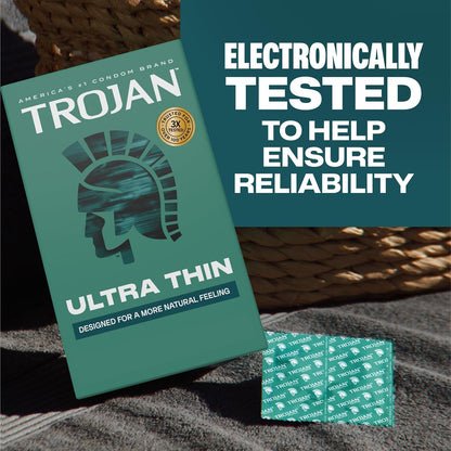 TROJAN Preservativos ultrafinos para sensibilidad, preservativos TR...