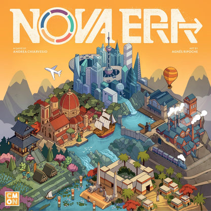 CMON Nova Era - Juego de mesa de construcción de civilización y estrategia económica, juego accesible para niños y adultos, a partir de 12 años, 2-4 jugadores, 60 minutos de tiempo de juego