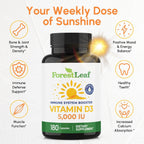 ForestLeaf Vitamina D3 5000 IU | VIT D - VIT D3 Suplementos de Vita...