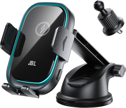 Cargador inalámbrico para automóvil, 3 en 1, soporte para teléfono de automóvil, cargador de automóvil, montaje para parabrisas, salpicadero, ventilación de aire, soporte de teléfono celular de carga