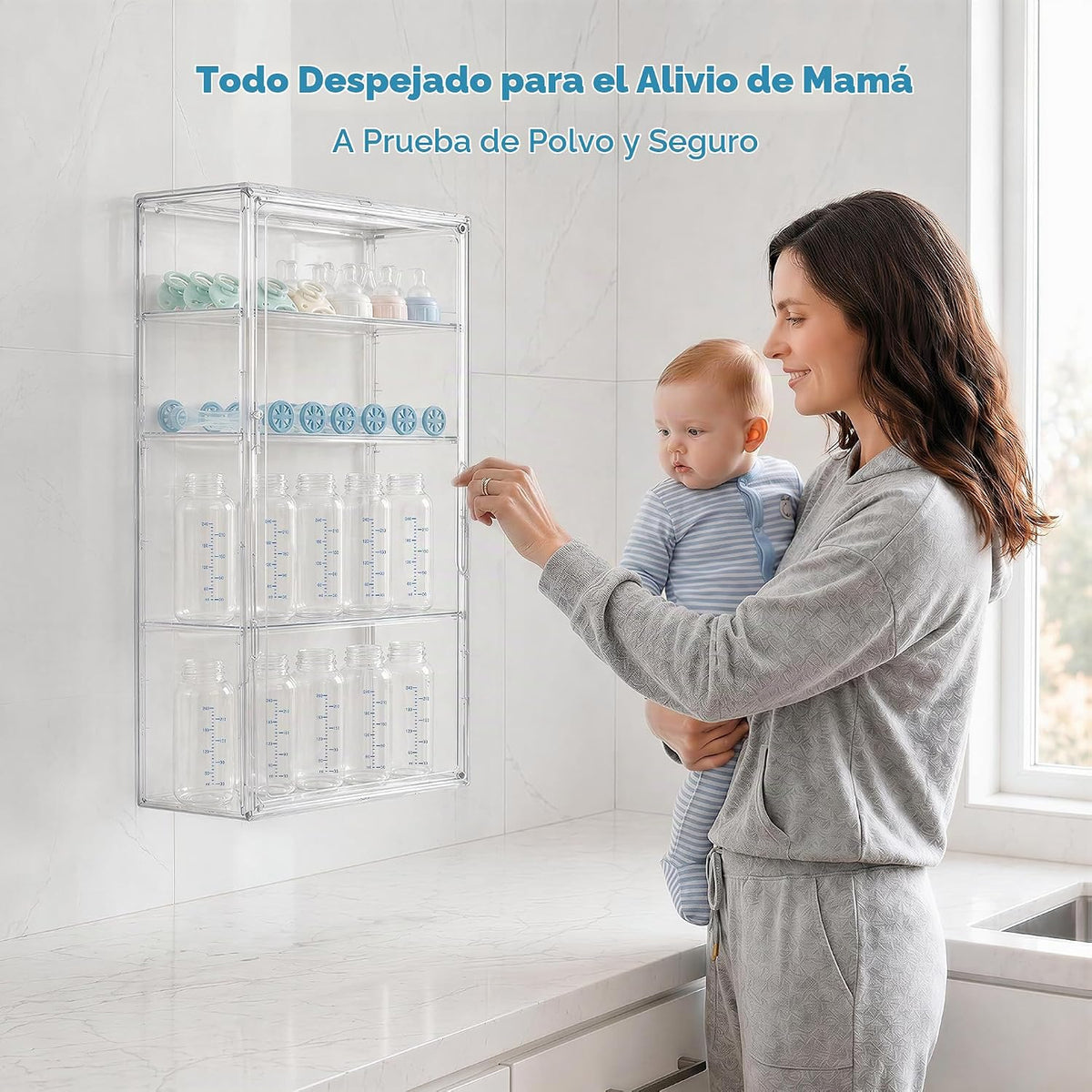 HBlife Organizador de almacenamiento para biberones de bebé, soport...