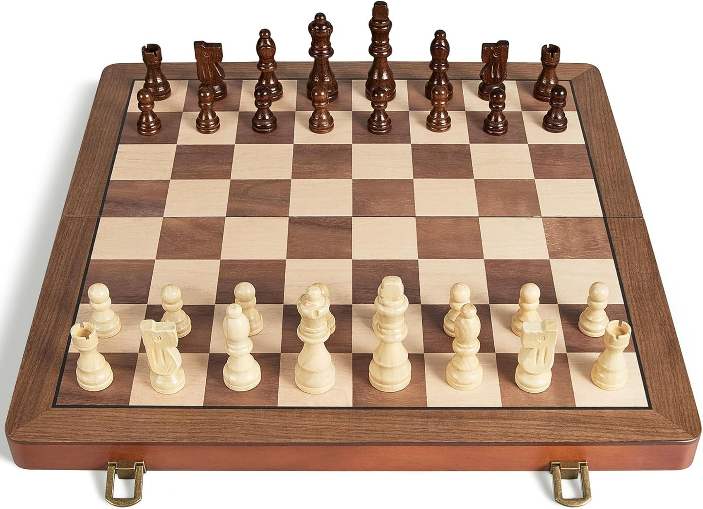 ELONGDI Juego de ajedrez de madera de 15" con piezas magnéticas...