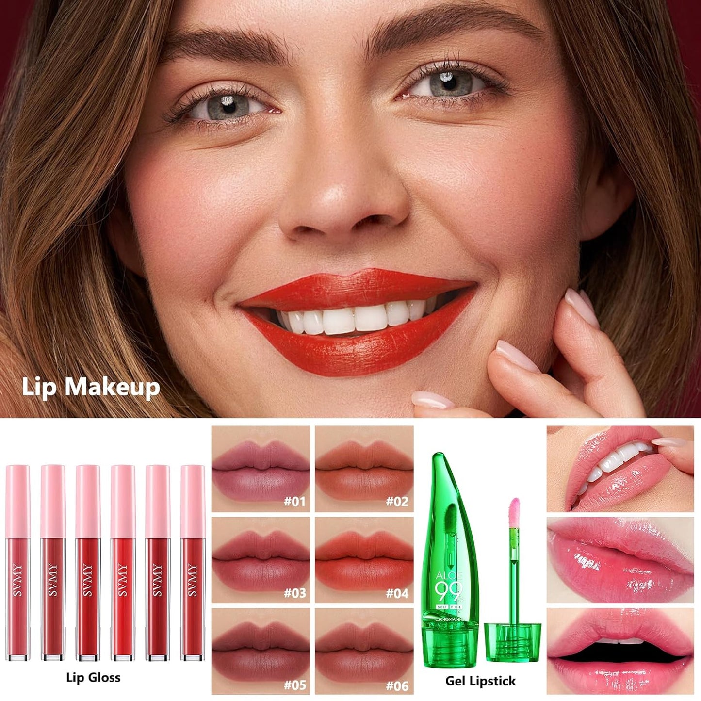 Kit de maquillaje todo en uno para mujer, kit completo de maquillaje, juego de regalo de maquillaje para mujer, paquete esencial de maquillaje incluye base, imprimación facial, paleta de sombras de