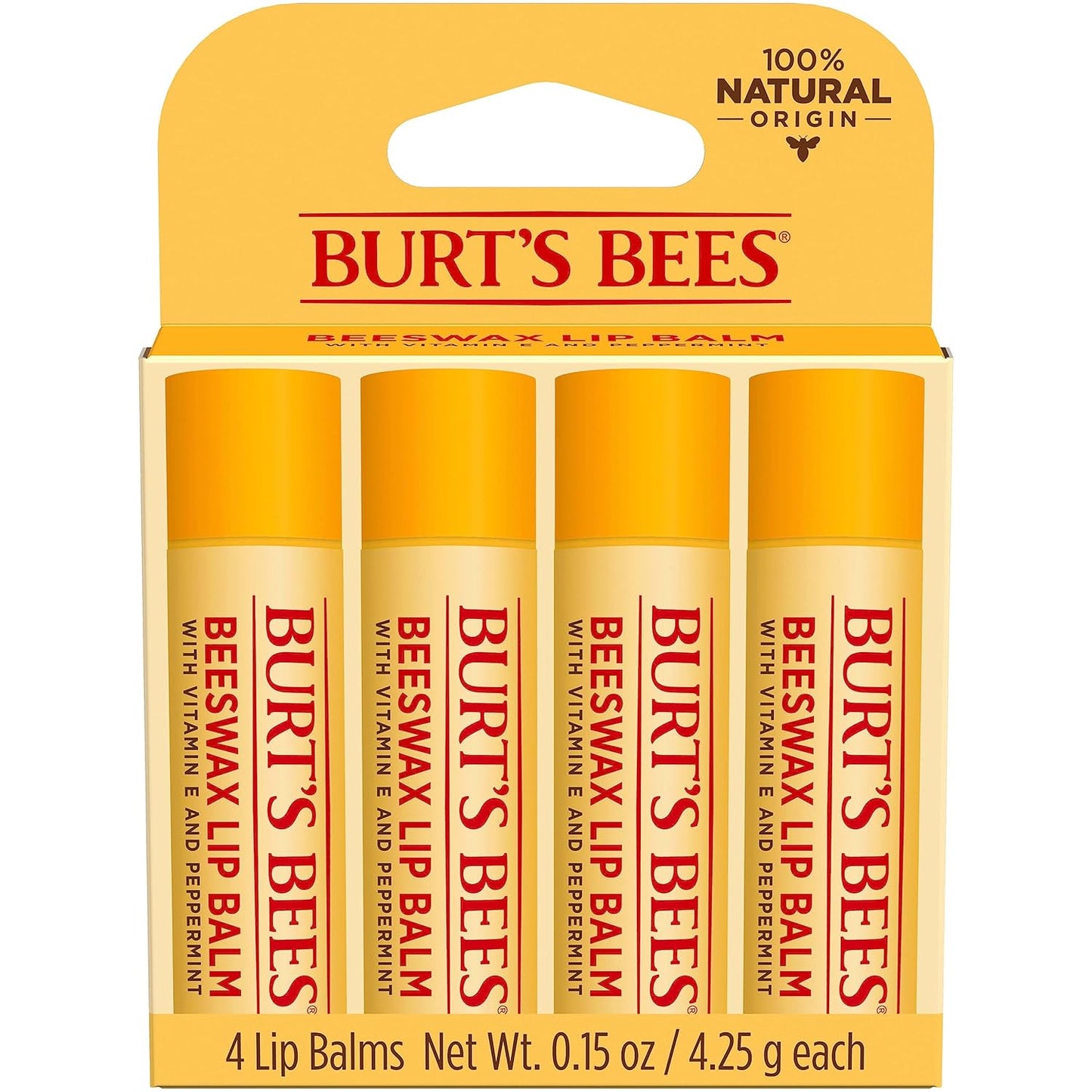 Burt's Bees - Bálsamo labial hidratante 100% natural, de cera d...