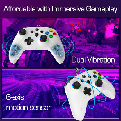 UGAME Controlador Xbox con Cable para X Box Series X S One PC PS4 Switch, Controladores de Juego con Frecuencia de Sondeo de 1000Hz Sin Deriva del Joystick, Paletas Personalizadas Remoto Turbo