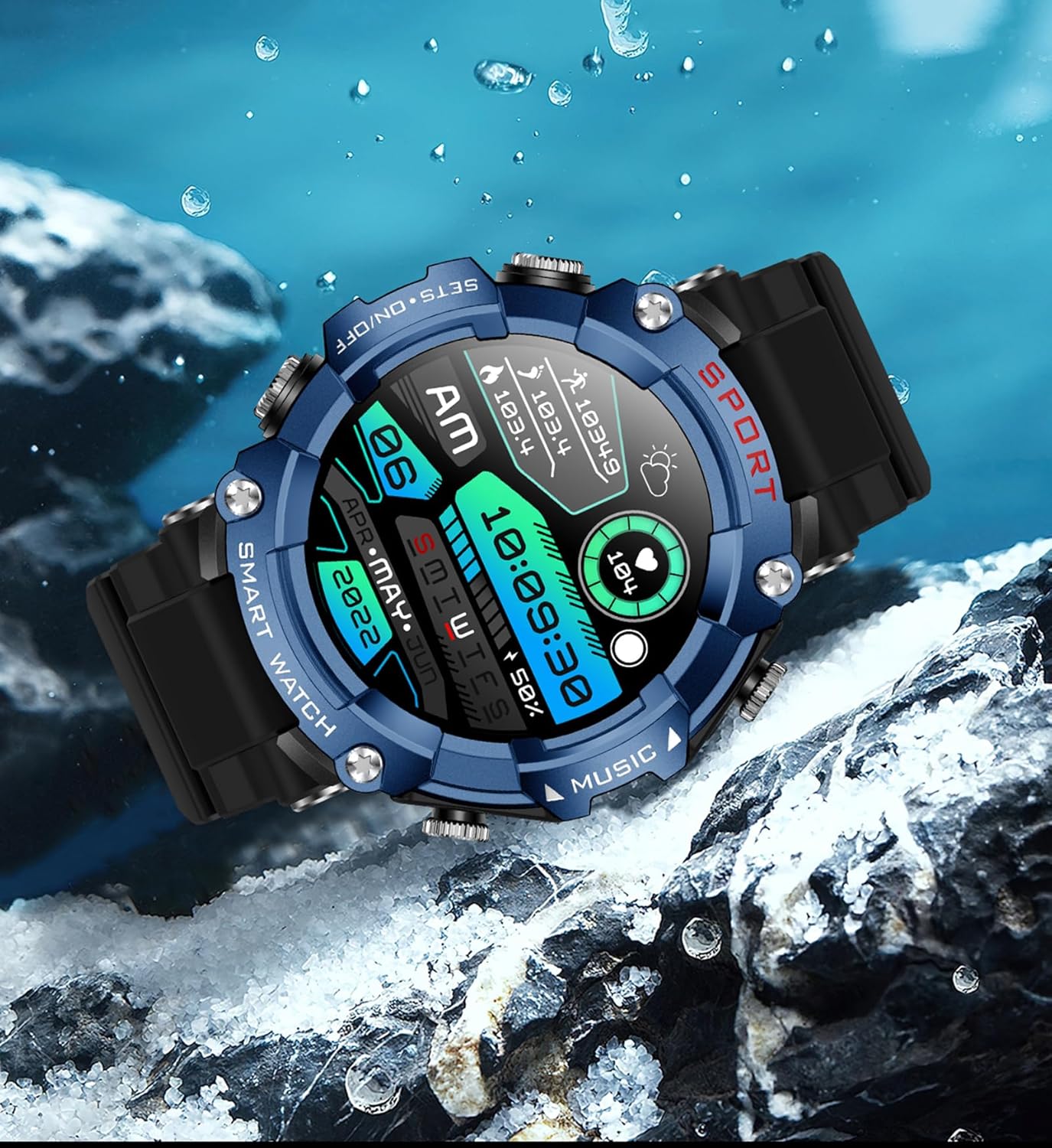 ATEVIX Reloj inteligente con auriculares para hombres, reloj redond...