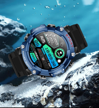 ATEVIX Reloj inteligente con auriculares para hombres, reloj redond...
