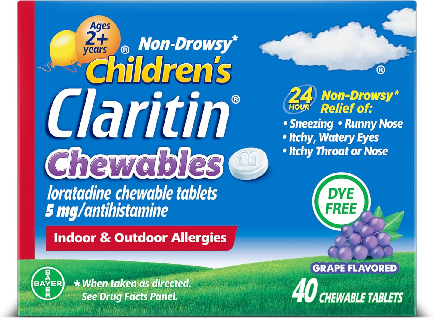 Infantil Claritin 24 horas antihistamínico, no produce somnolencia,...