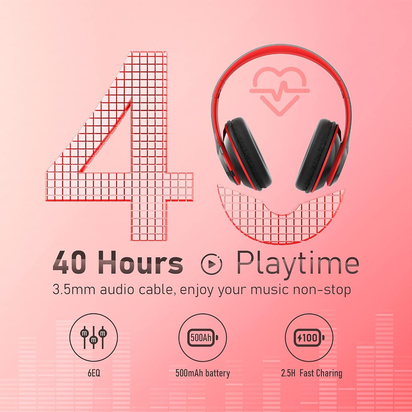 Auriculares Bluetooth sobre la oreja, auriculares inalámbricos pleg...