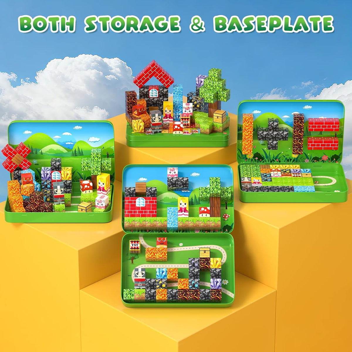 Axirata Juego de 60 minibloques magnéticos de viaje para niños, min...