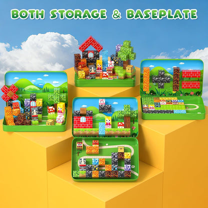 Axirata Juego de 60 minibloques magnéticos de viaje para niños, min...