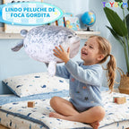 TOYSYM - Almohada de foca gordita de peluche linda con 4 peluches b...