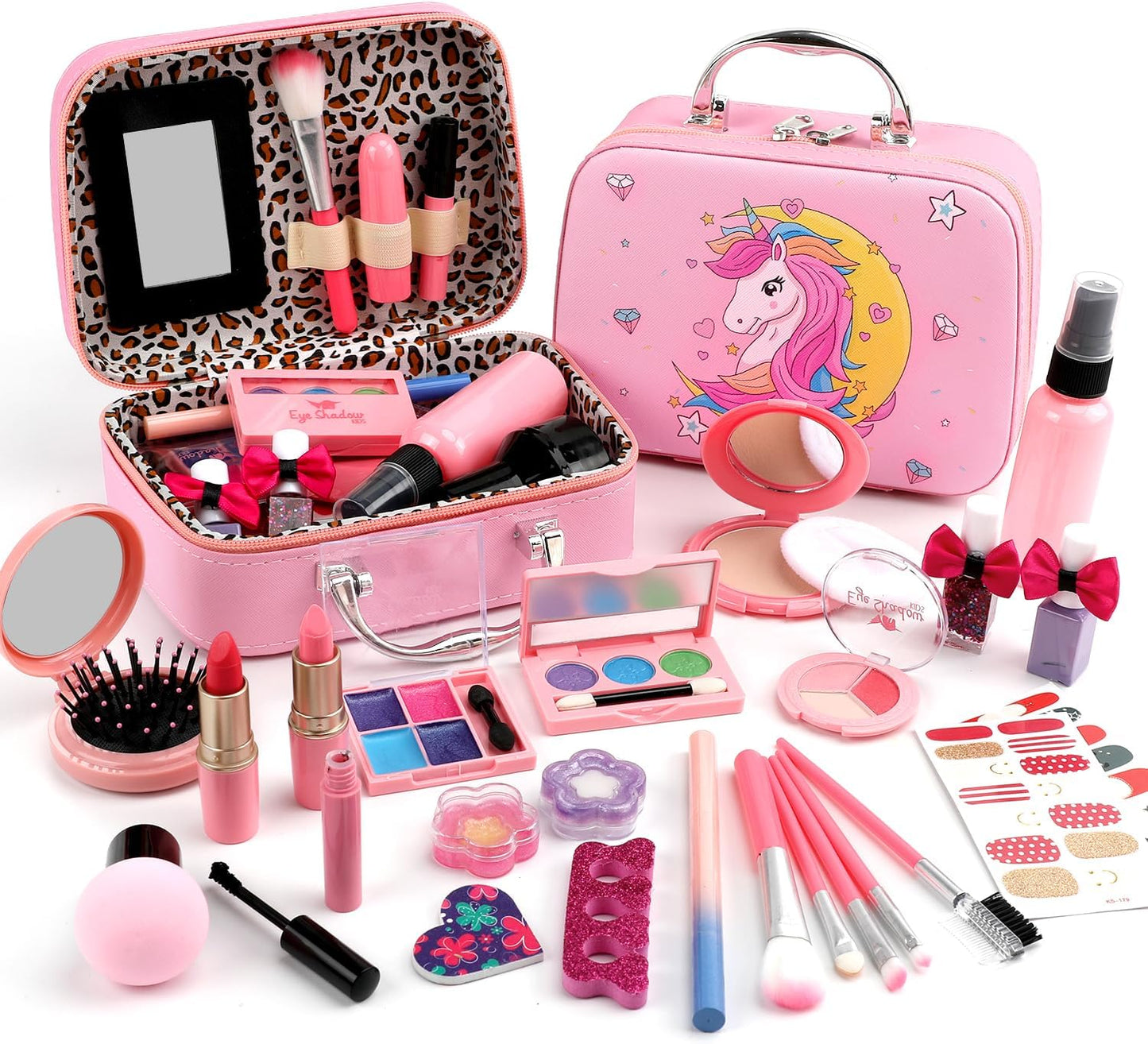 For Ideahome Juguetes de maquillaje lavables para niñas, juego de maquillaje real, kit de maquillaje para niñas pequeñas, princesa, regalo de cumpleaños de Navidad, juguetes para niñas de 4, 5, 6, 7
