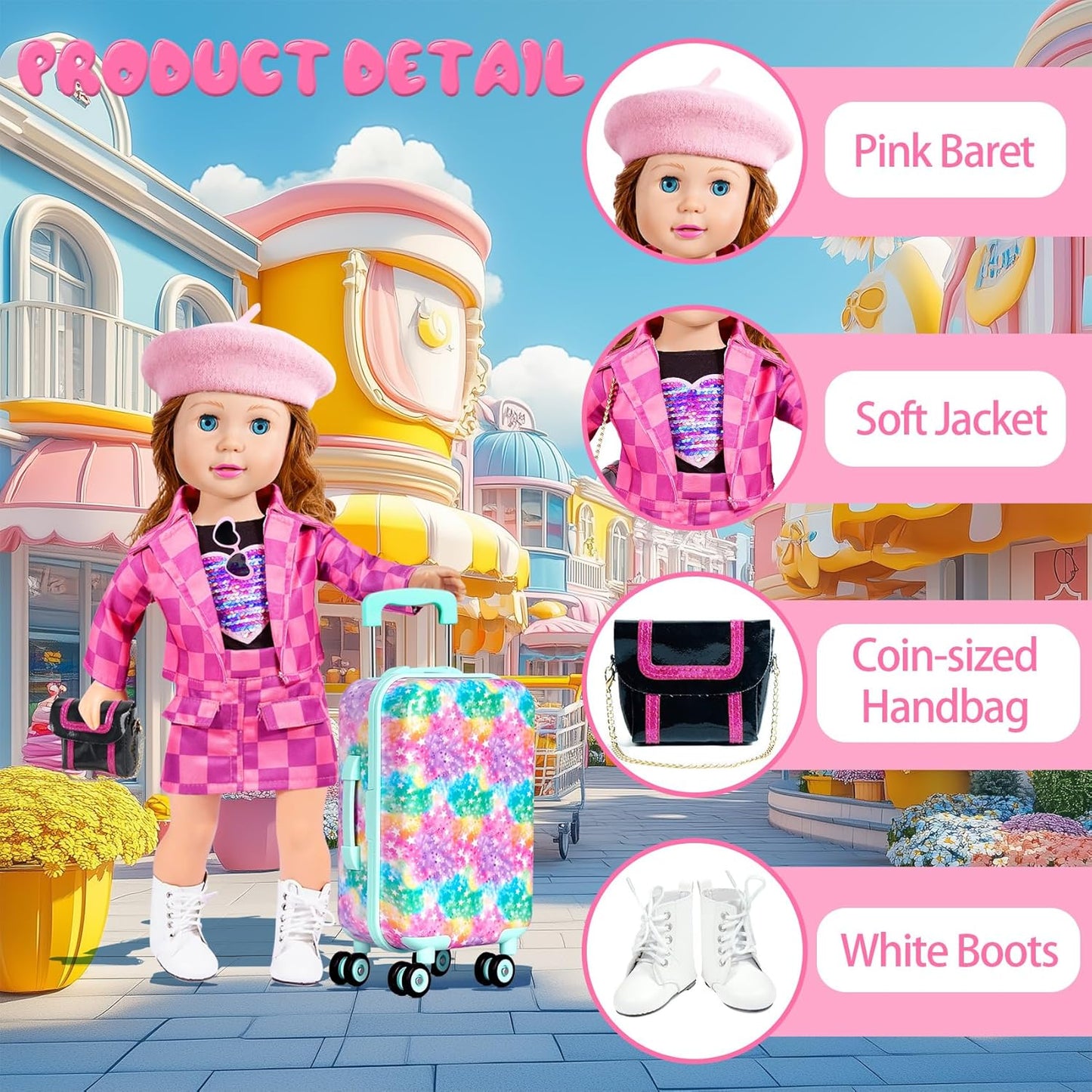 Ropa de muñeca americana de 18 pulgadas, accesorios de ropa para ni...
