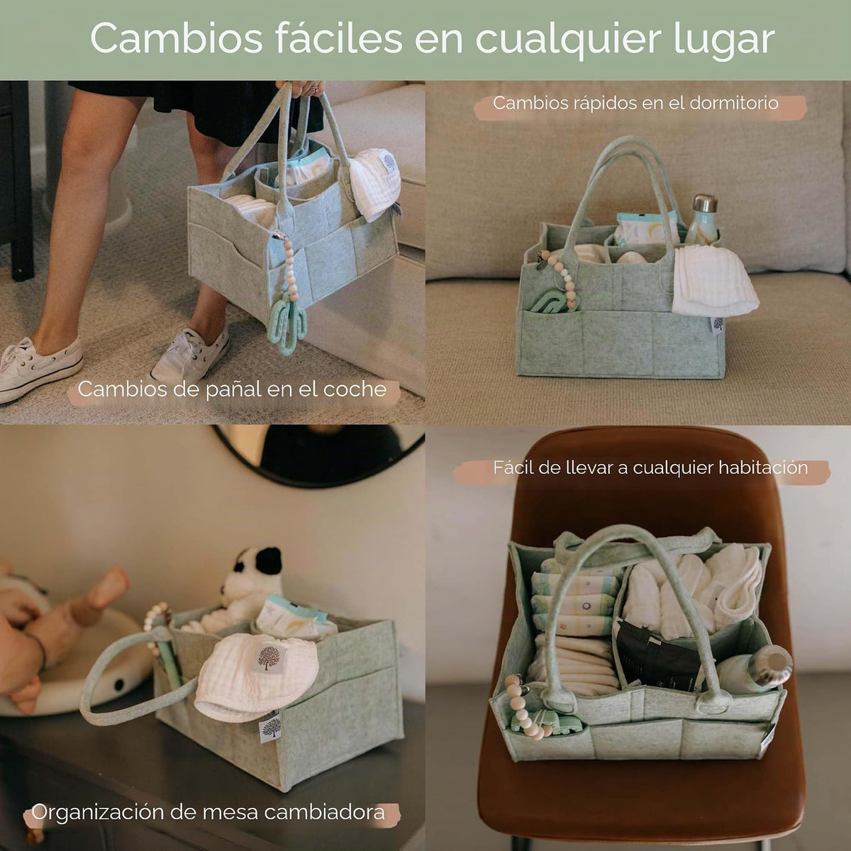Parker Baby Organizador de pañales para bebé, contenedor para dormi...