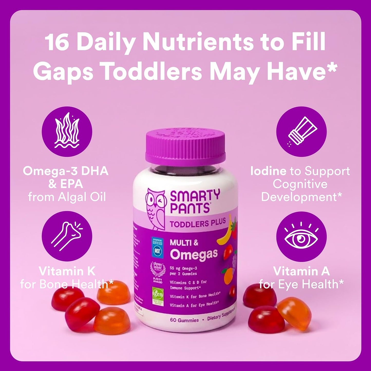 SmartyPants Gomitas Multivitamínicas para Niños Pequeños - Fórmula...