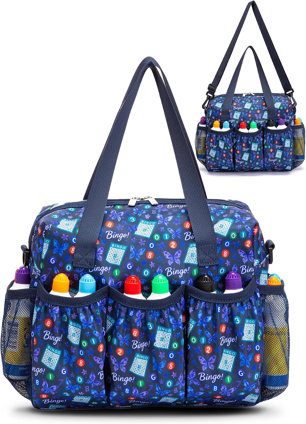 Bolsa de bingo con bolsillos para Daubers Dabbers Azul Marino Bolsa...