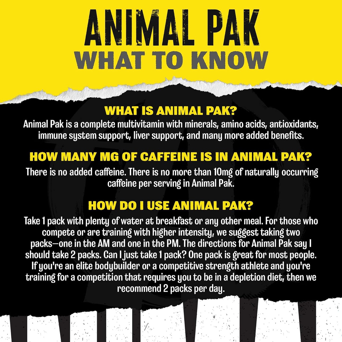 Animal Pak - Multivitamínico conveniente para hombres y mujeres, pa...