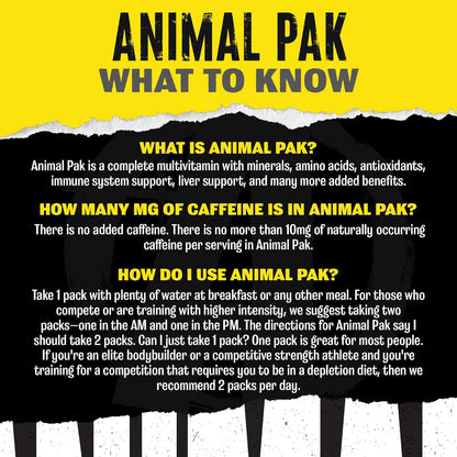 Animal Pak - Multivitamínico conveniente para hombres y mujeres, pa...