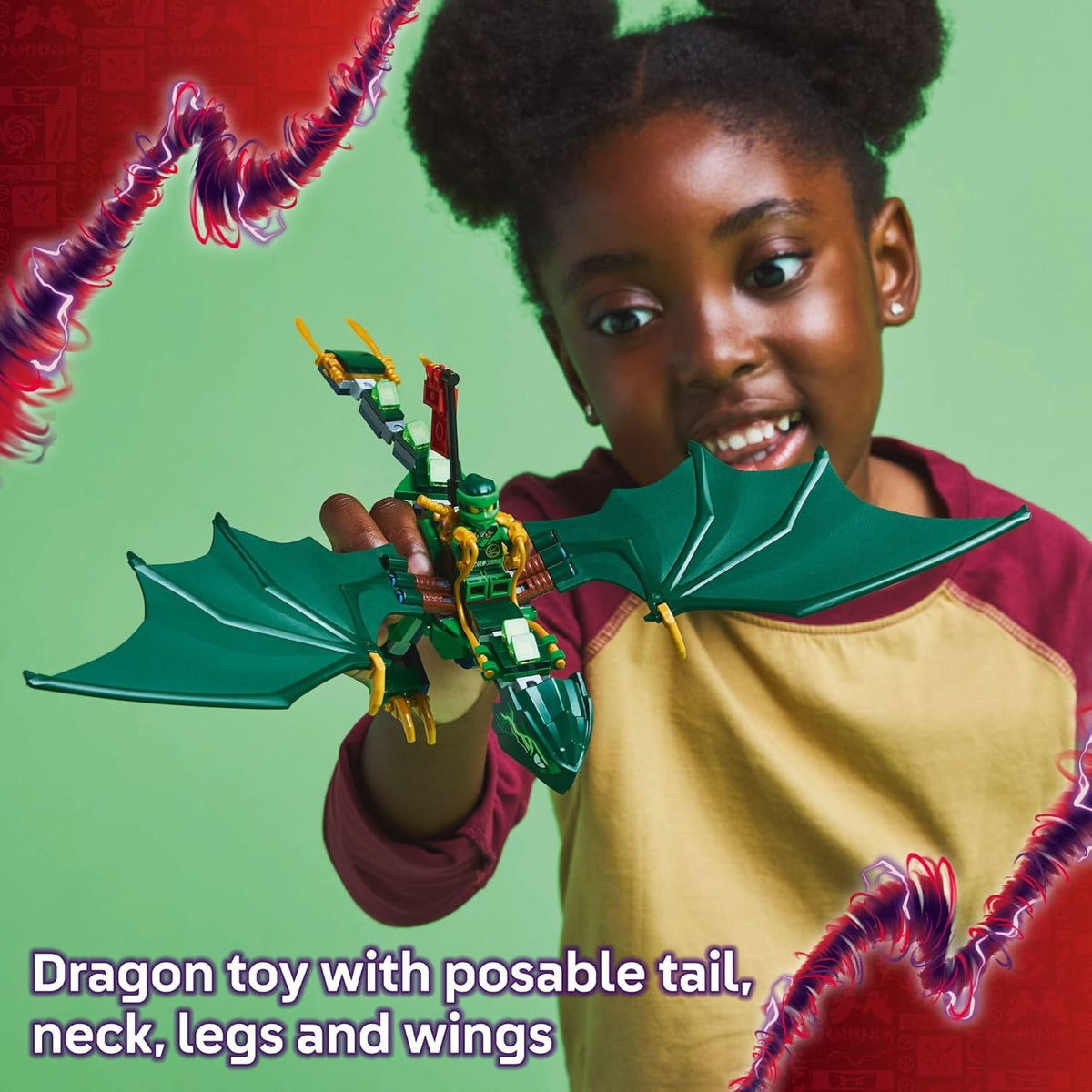 LEGO NINJAGO Juguete de Dragón del Bosque Verde de Lloyd - Juguete de Construcción de Juego Imaginativo para Niños y Niñas, Edades 6+ - Regalo de Cumpleaños para Niños - Figura de Dragón con 2