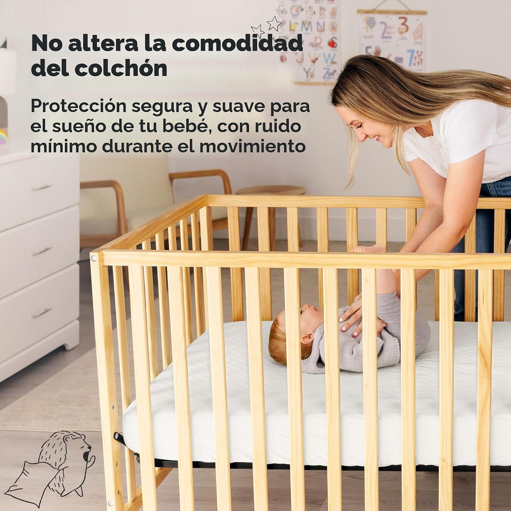 Paquete de 2 fundas protectoras de colchón impermeables para cuna,...