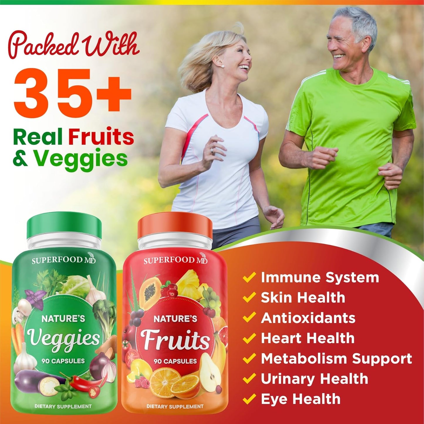 Superfood 180 Cápsulas de Frutas y 180 Cápsulas de Verduras - Super...