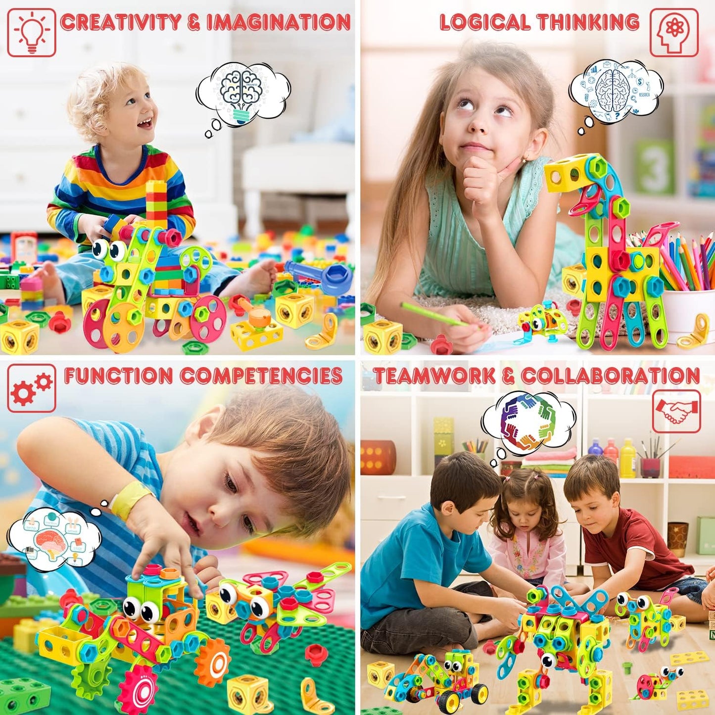 NXONE 195 piezas de juguetes educativos STEM para niños y